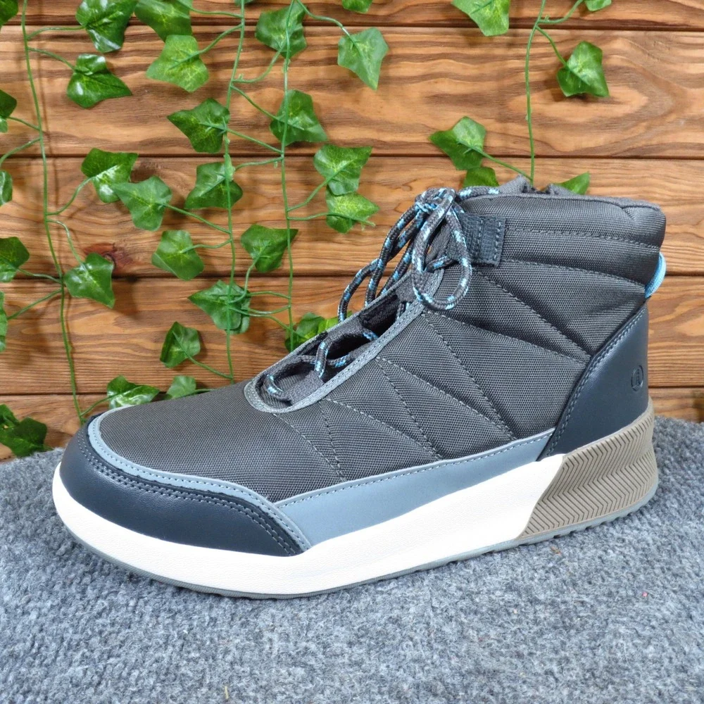 Lands' End Trans Women Snow Boots Size 9B Winter Weather Gray Textile Zip Up